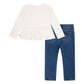 Levi's Girls 2-Piece Western Peplum Long Sleeve Top & Jeans Set (Infant)