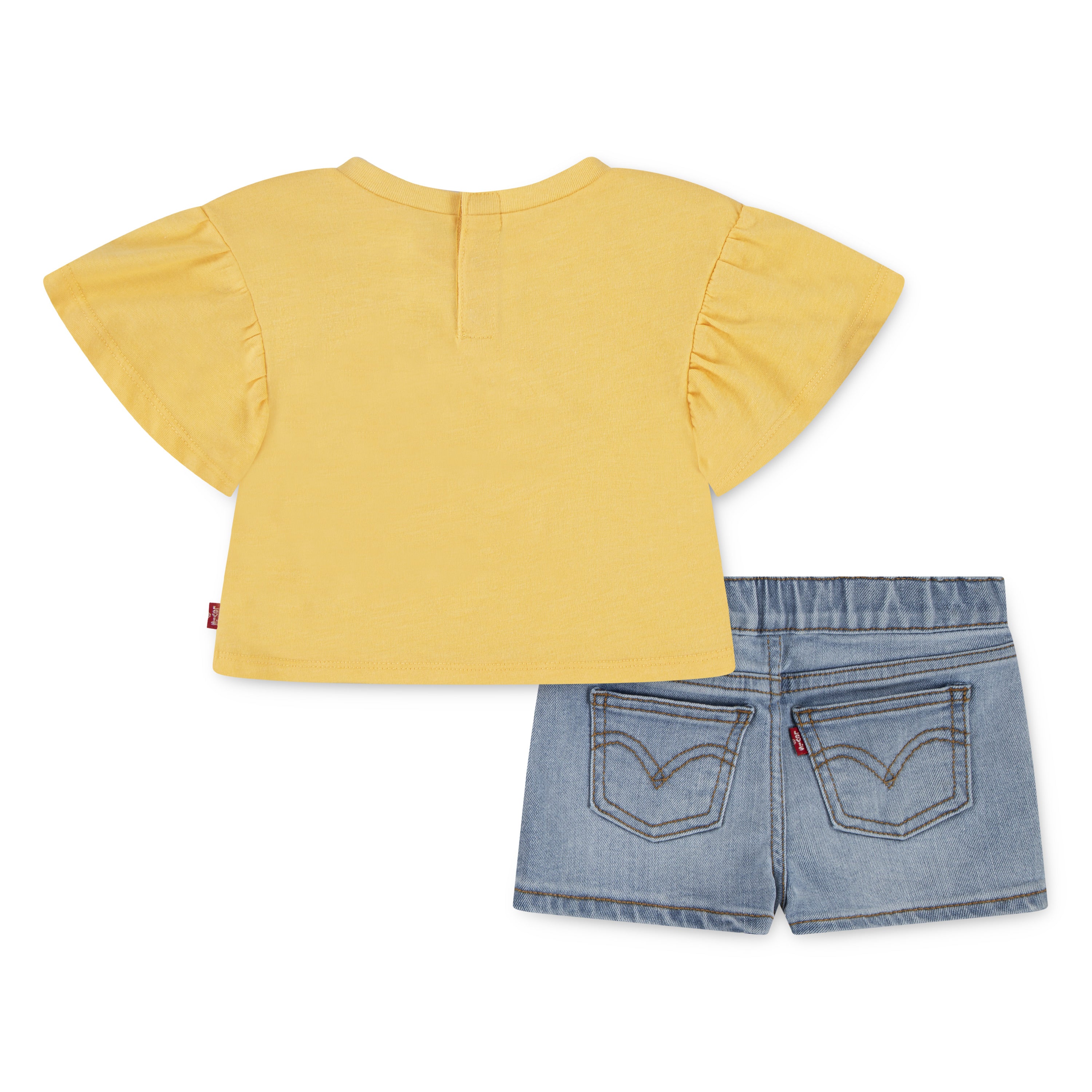 Levi's Girls 2-Piece Flutter Sleeve T-Shirt & Shorts Set (Newborn)