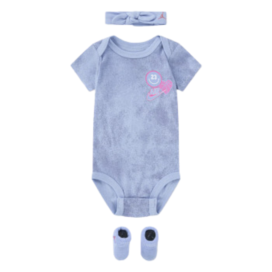 Jordan Girls 3-Piece Jeans & Bling Bodysuit, Headband and Socks Gift Set (Newborn)