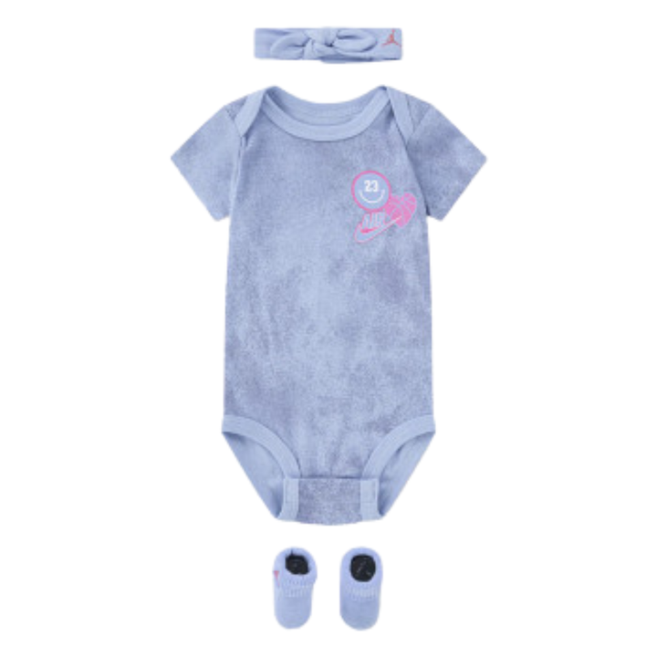 Jordan Girls 3-Piece Jeans & Bling Bodysuit, Headband and Socks Gift Set (Newborn)
