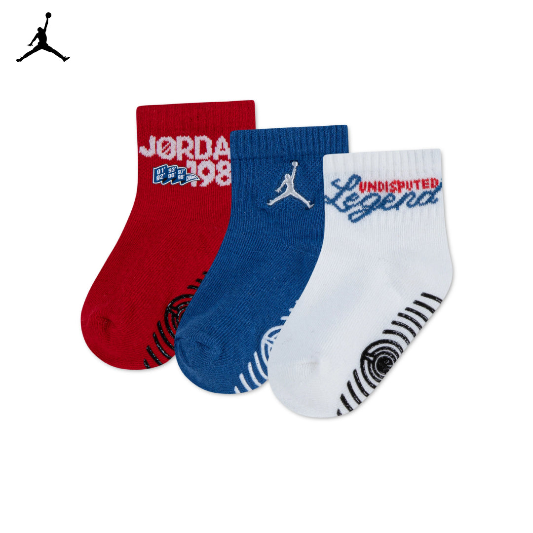 Jordan Boys 3-Pack Americana Gripper Quarter Socks (Infant)