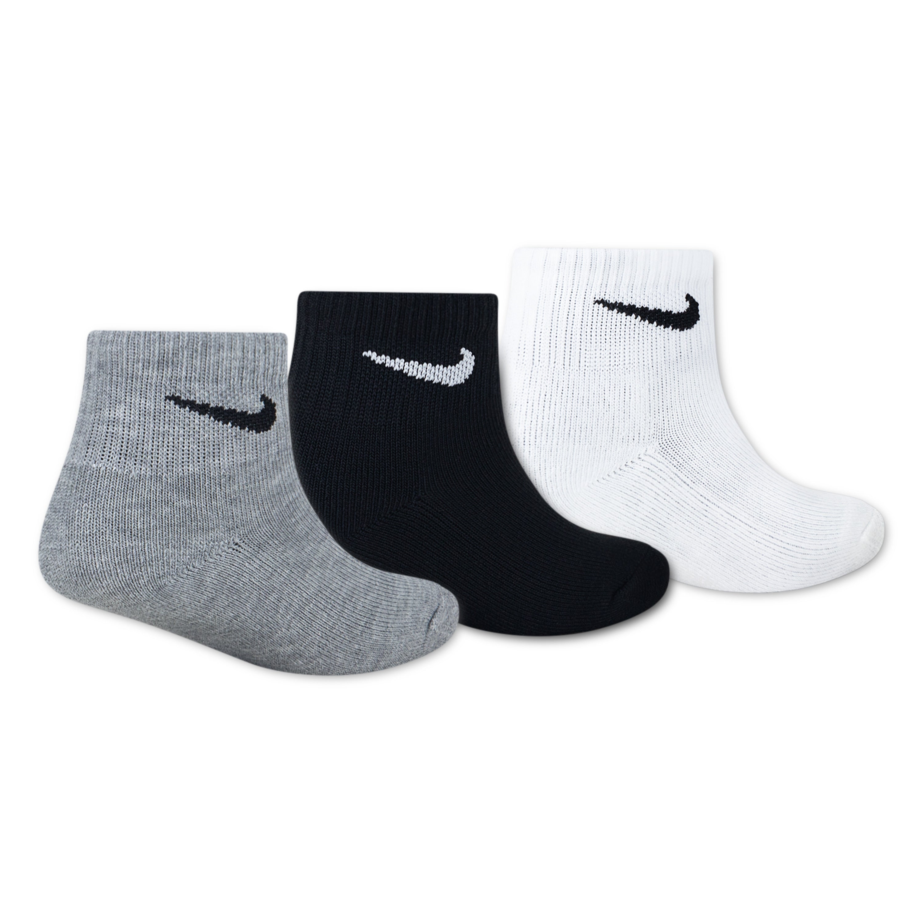 Nike 3-Pack Basic Quarter Socks (Little Kids)