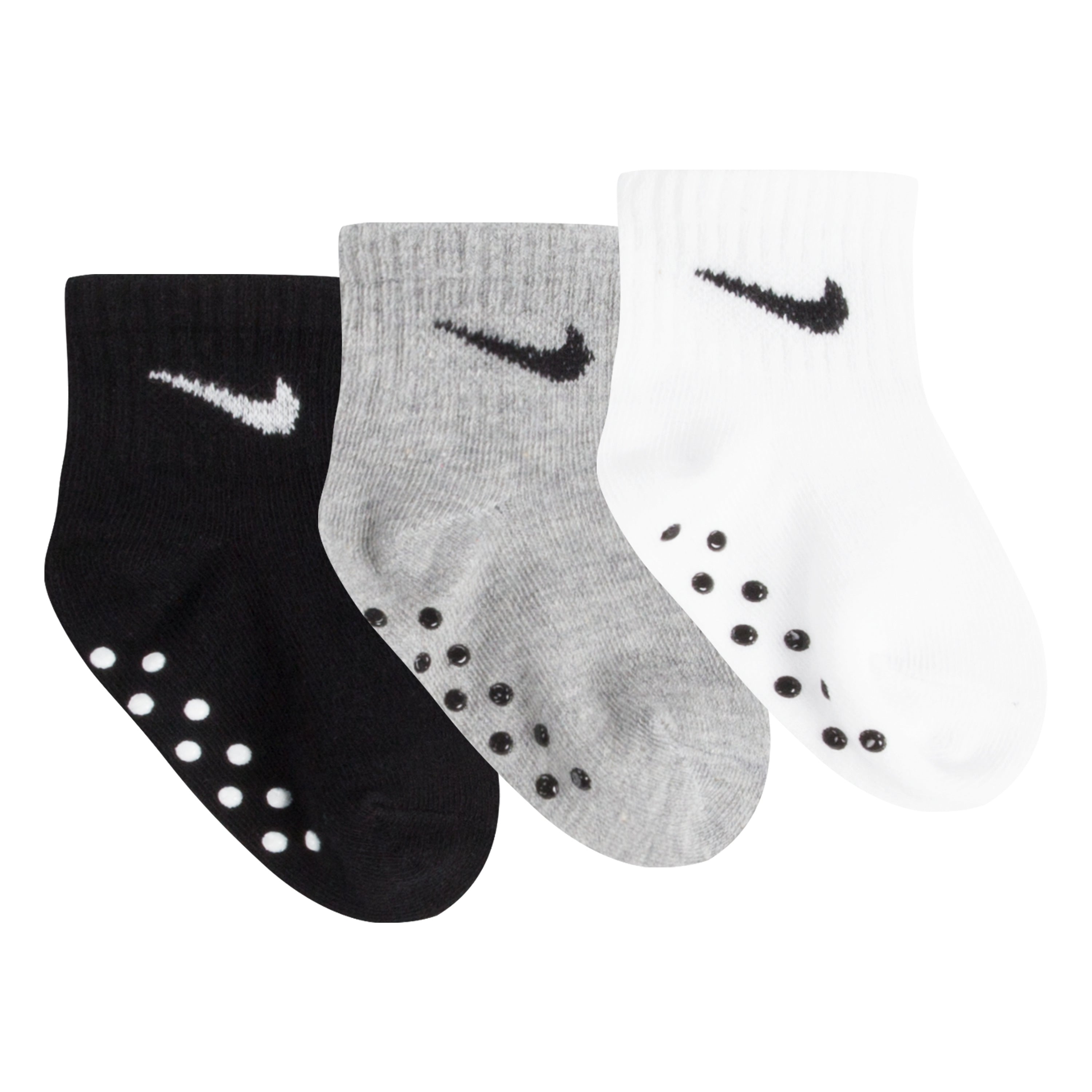 Nike 3-Pack Core Swoosh Gripper Ankle Socks (Newborn)