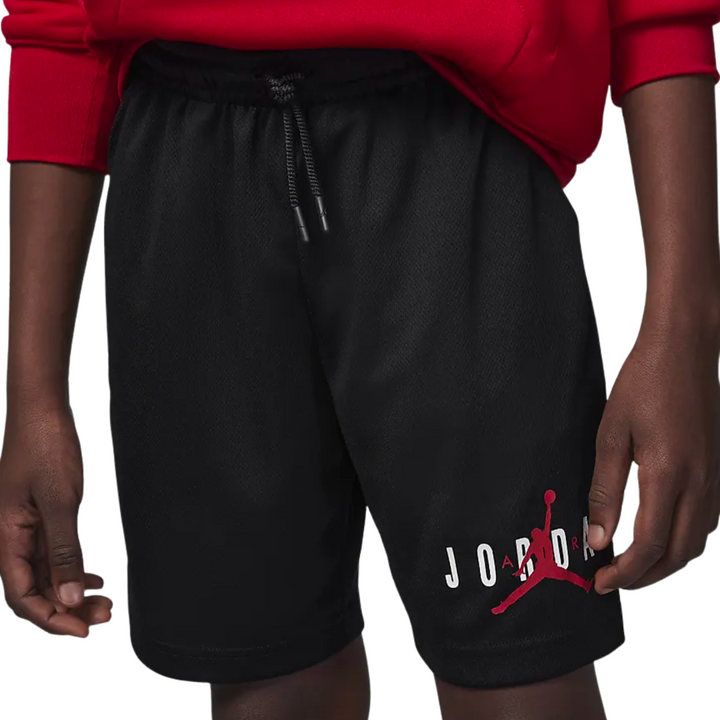 Jordan Boys Essentials Graphic Mesh Black Shorts (Big Kids)