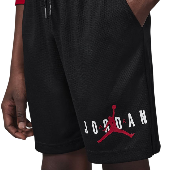 Jordan Boys Essentials Graphic Mesh Black Shorts (Big Kids)